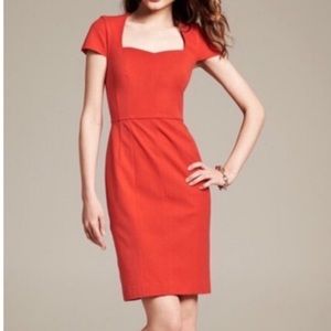 Banana Republic Sloan fitted reddish-coral dress